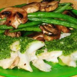 Roasted Haddock with Green Beans and Asian Cilantro Sauce