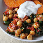 Chickpeas and Spinach with Honeyed Sweet Potatoes…Eat.Live.Be. for a Better 2011