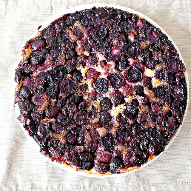 cherry cornmeal upside down cake