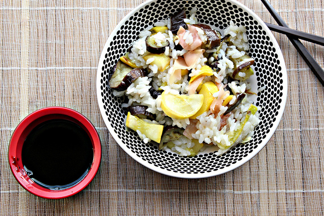 vegetable sushi rice salad