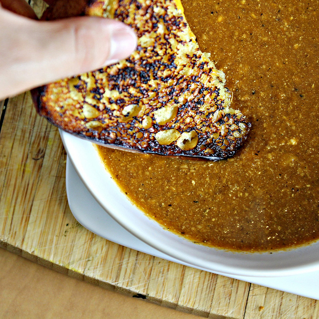 honey curry bread and warm and spicy cashew tomato soup