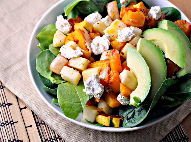 chipotle squash salad with jicama, citrus and avocado