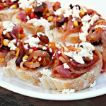 Roasted Vegetable Bruschetta with Queso Fresco {the food matters project}