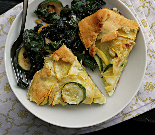 summer squash and ricotta galette