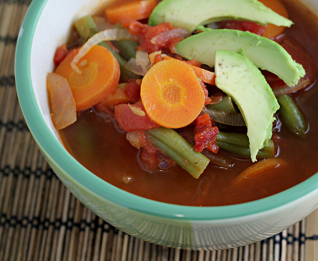 mexican vegetable soup with avocado