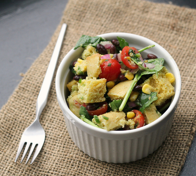 cornbread and black bean panzanella