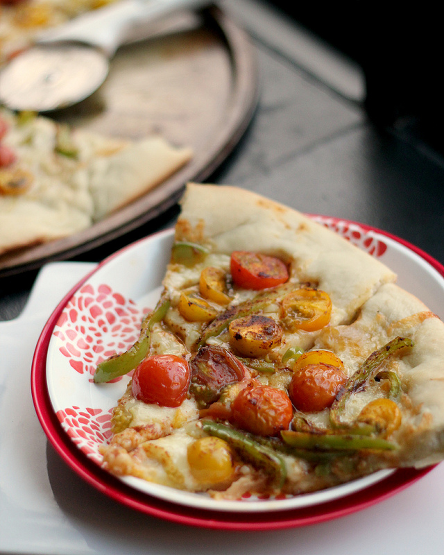 Chipotle Roasted Pepper and Tomato Pizza