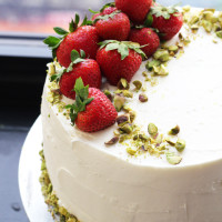 Strawberry Rhubarb Dream Cake
