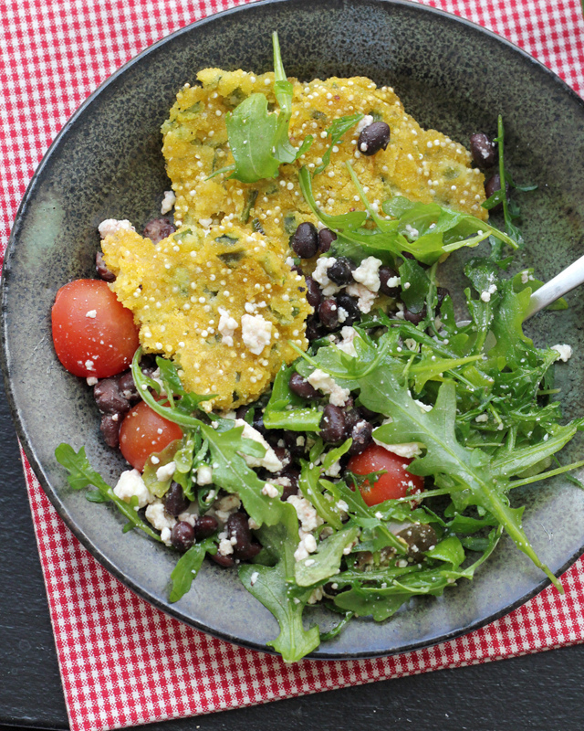 poblano sopes with avocado salad