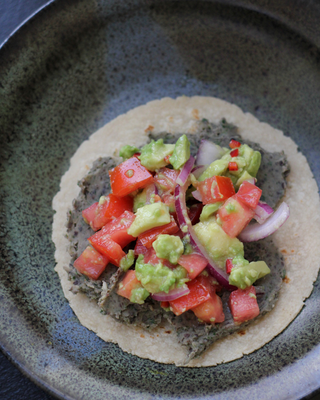 black bean and salsa quesadillas