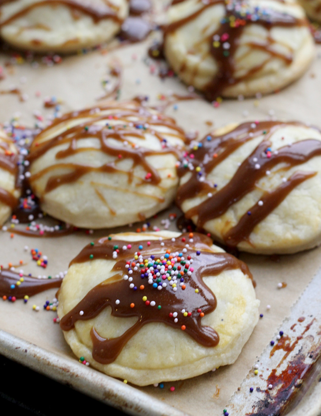 mini caramel apple pop tarts with brown sugar glaze