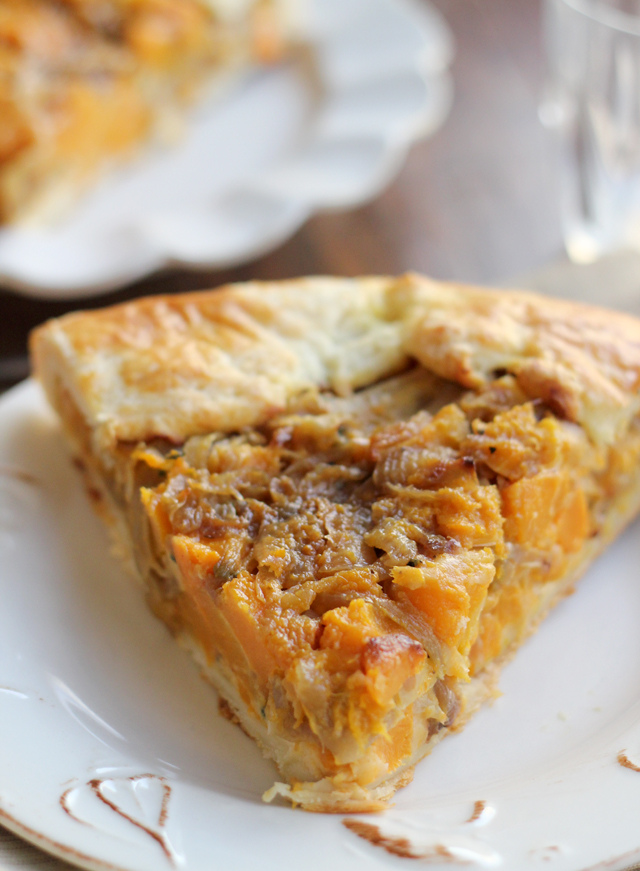 Balsamic Onions, Ricotta, and Butternut Squash Galette