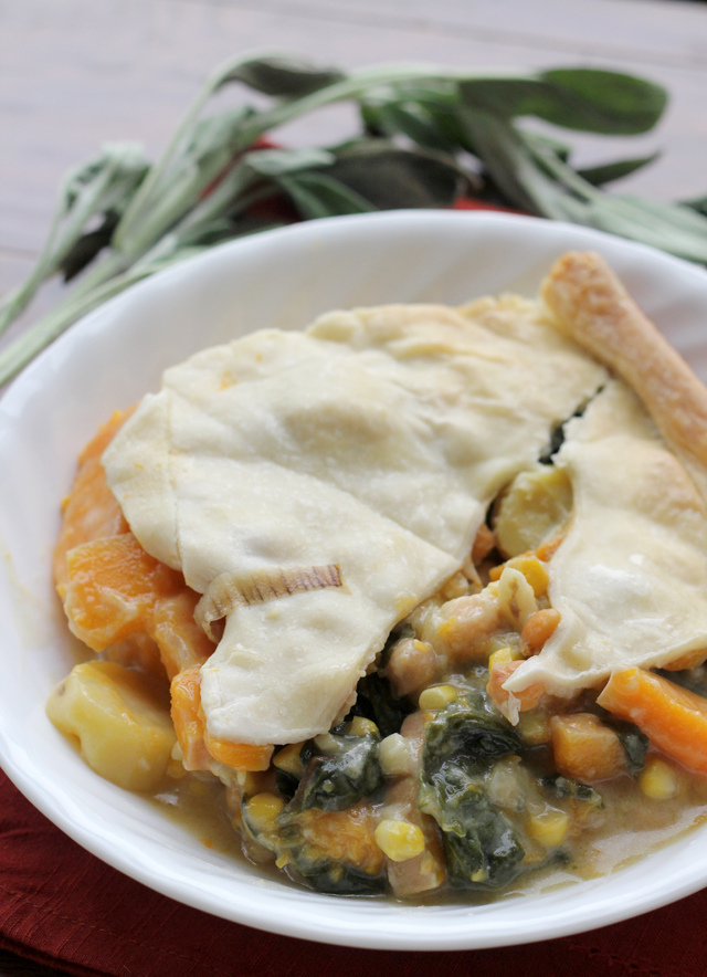 winter squash pot pie with swiss chard and chickpeas from Eats Well With Others