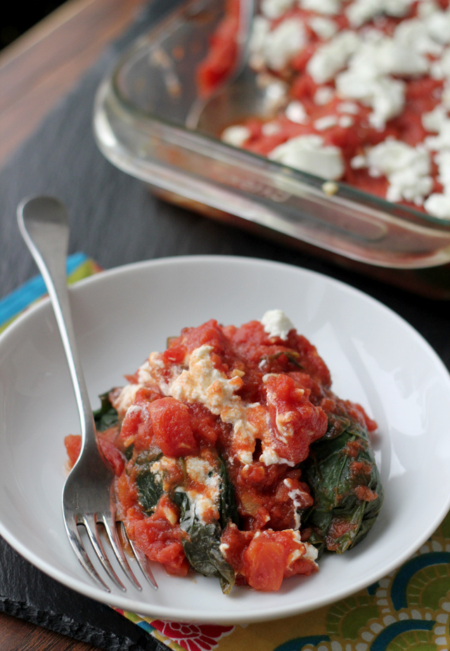 quinoa-stuffed collard green rolls with goat cheese from Eats Well With Others