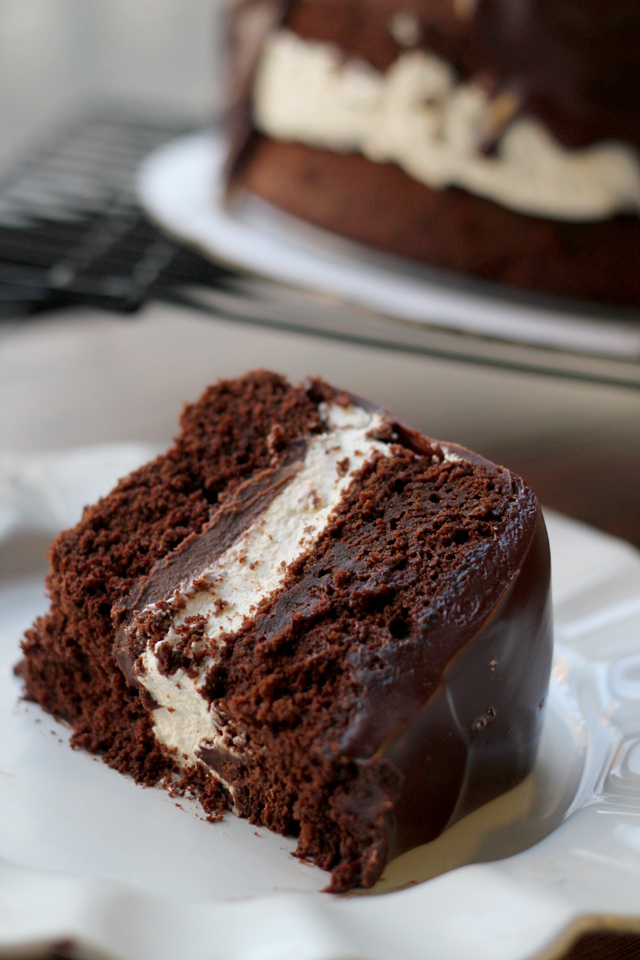 Easy Chocolate Cake with Cream Filling - The Seasoned Mom