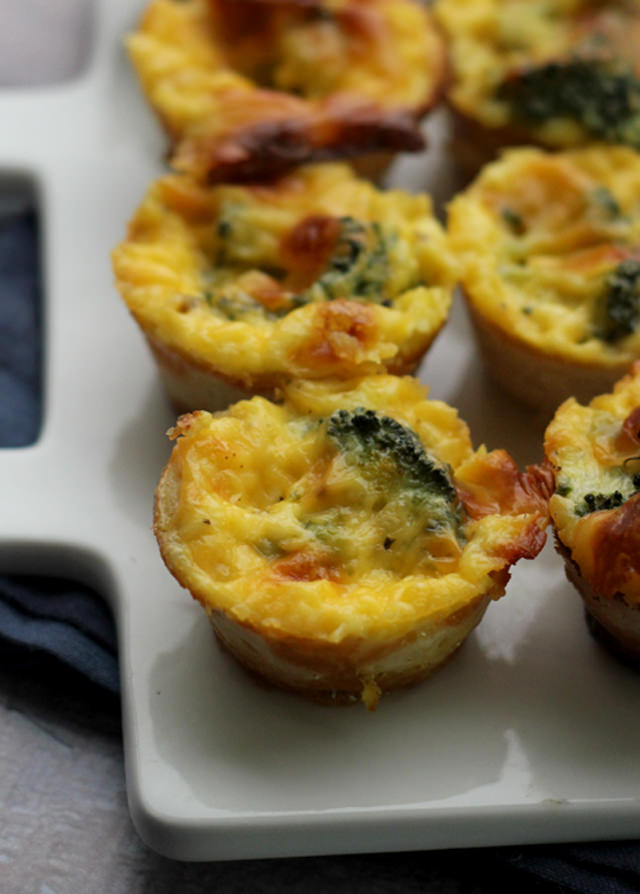 Broccoli Cheese Mini Quiches - Joanne Eats Well With Others