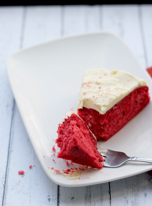 Mini Red Velvet Bundt Cakes with Cream Cheese Frosting - 7 Empty Plates