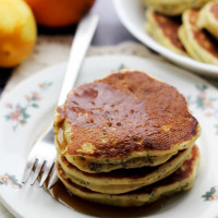 blood orange greek yogurt poppy seed pancakes