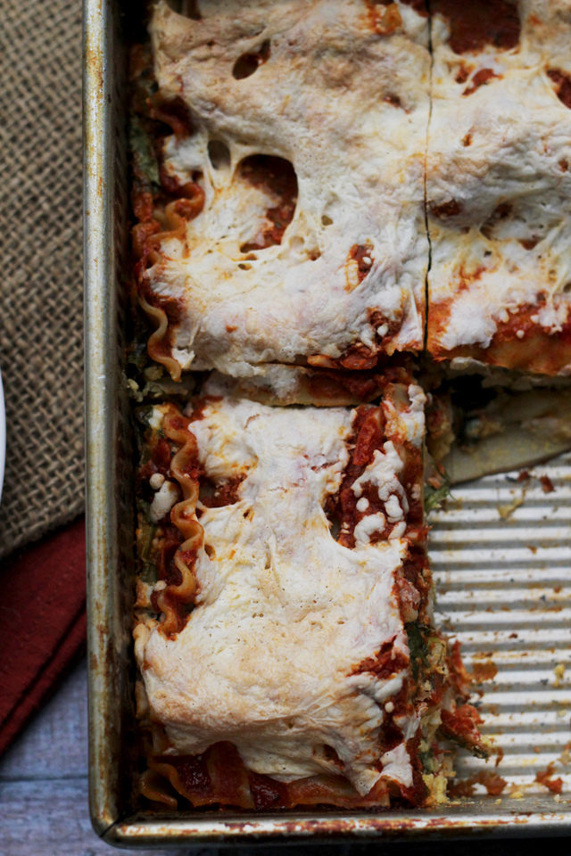 butternut squash and spinach lasagna