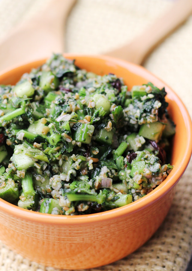 kale tabbouleh with sour cherries