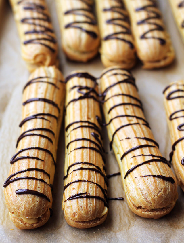 eclairs with caramelized white chocolate pastry cream 2