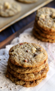 chewy cinnamon white chocolate chip coconut cookies