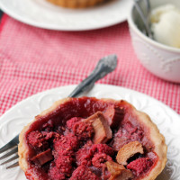 mini raspberry-rhubarb pies