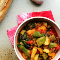 calabrese romano bean and potato ragout