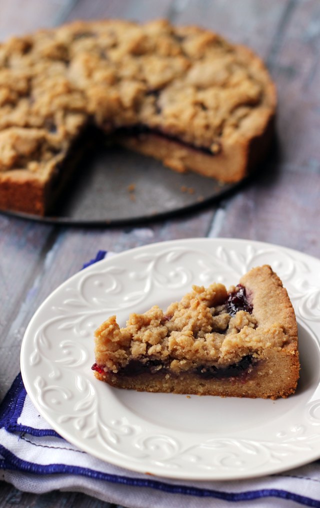 peanut butter and jelly linzer torte