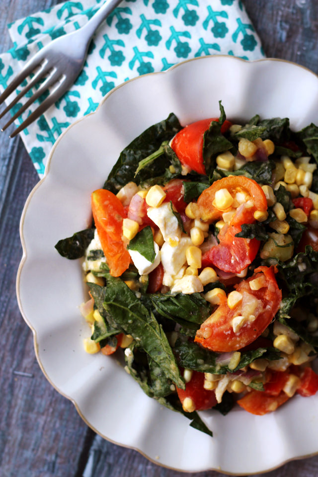 Golden Corn Salad with Tomatoes, Mozzarella, and Fresh Basil - Joanne Eats  Well With Others