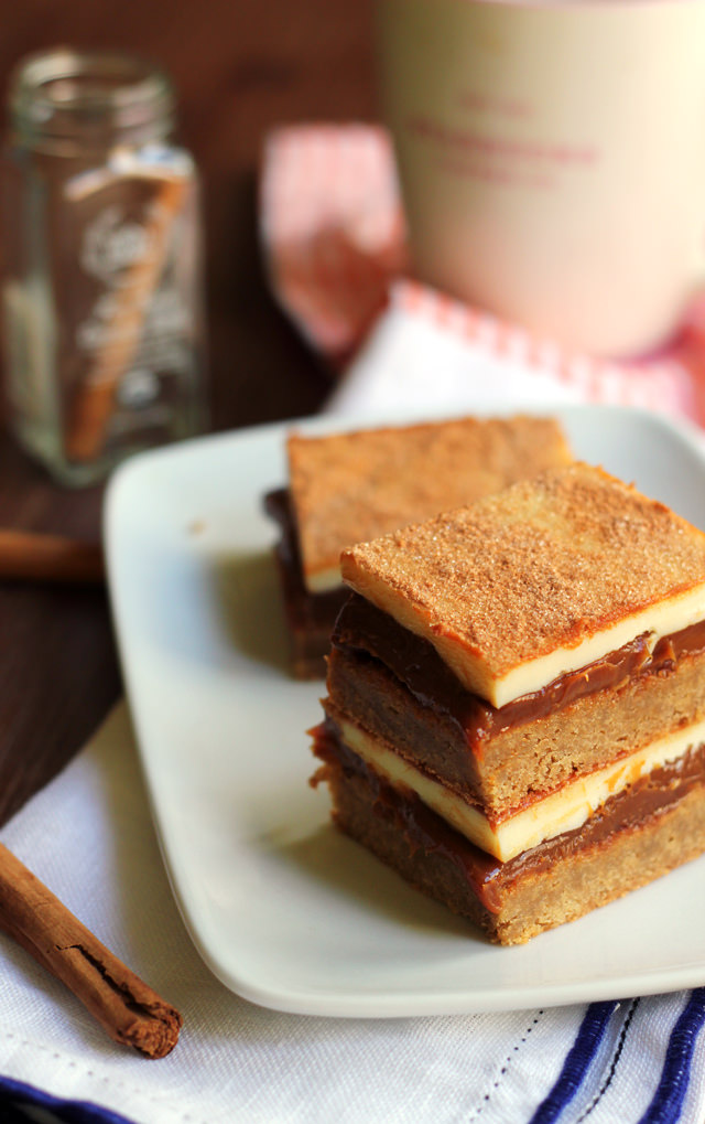 Dulce de Leche Snickerdoodle Bars | Joanne Eats Well With Others