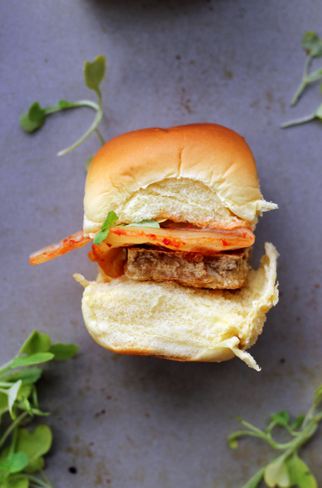 korean bbq tofu sliders