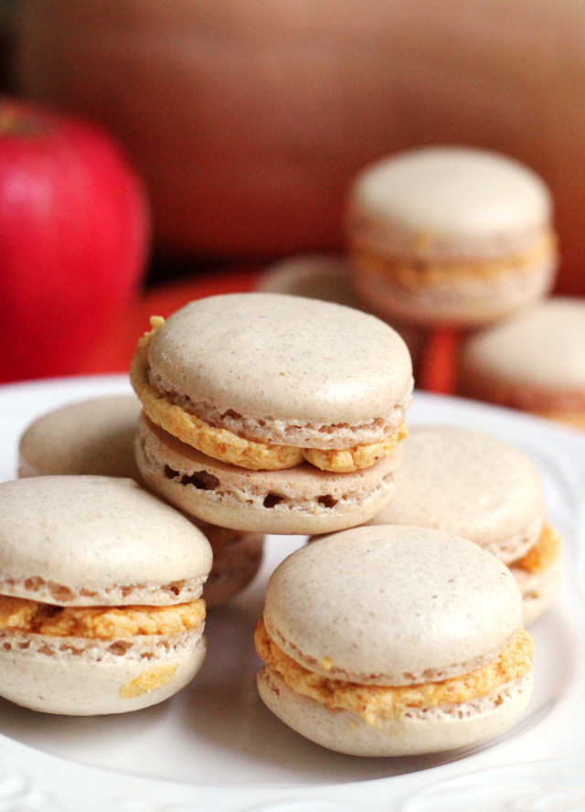 ginger macarons with pumpkin bourbon buttercream