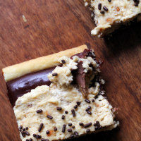 chocolate pudding slab pie with peanut butter mascarpone whipped cream