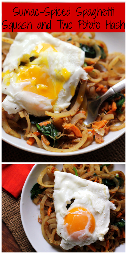 SumacSpiced Spaghetti Squash and TwoPotato Hash Joanne Eats Well