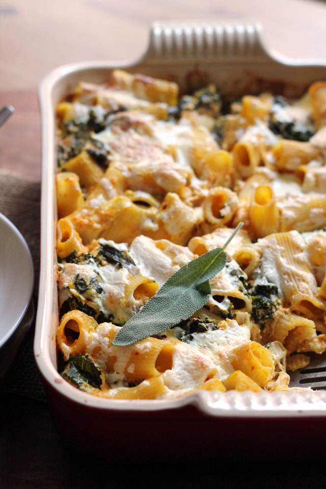 pumpkin baked ziti with sage