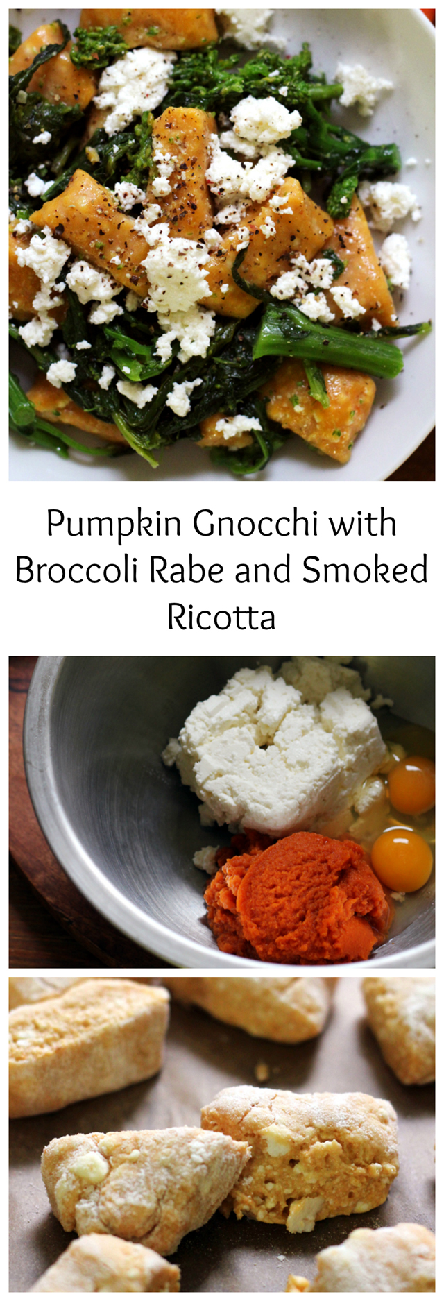 pumpkin gnocchi with broccoli rabe and smoked ricotta