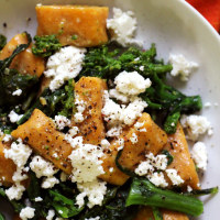 pumpkin gnocchi with broccoli rabe and smoked ricotta
