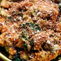 cardamom-spiced butternut squash and kale gratin