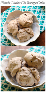 pistachio chocolate chip meringue cookies