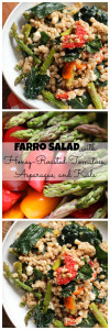 Farro Salad with Honey-Roasted Tomatoes, Asparagus, and Kale