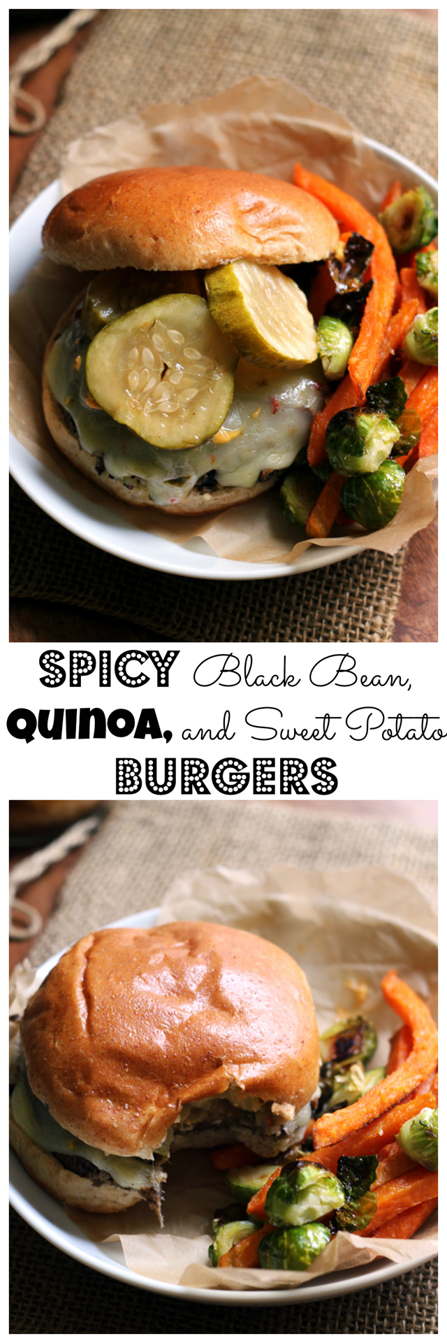 spicy black bean, quinoa, and sweet potato burgers