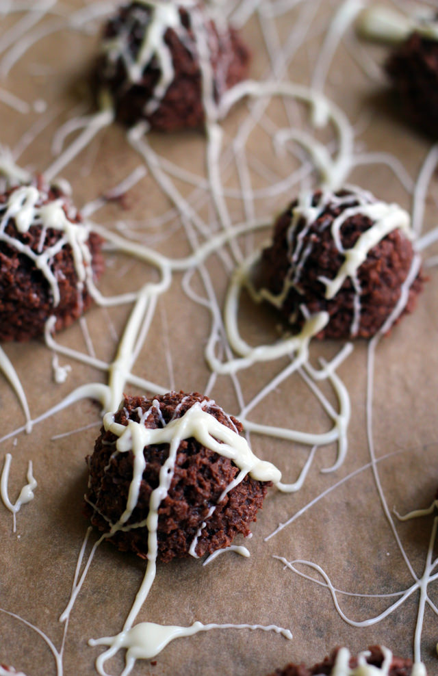 triple chocolate coconut macaroons