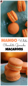 mango white chocolate ganache macarons
