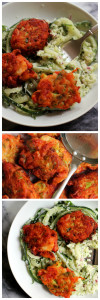 tomatokeftedes with cauliflower tabbouleh