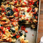 vegetable and cheddar strata