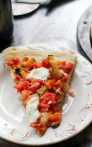 penne a la vodka pizza with burrata