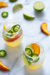 Fizzy Peach Jalapeno Margaritas