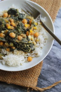thai green curry with summer vegetables