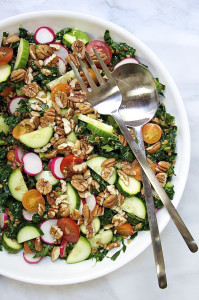 Raw Vegetable and Farro Salad with Pecans